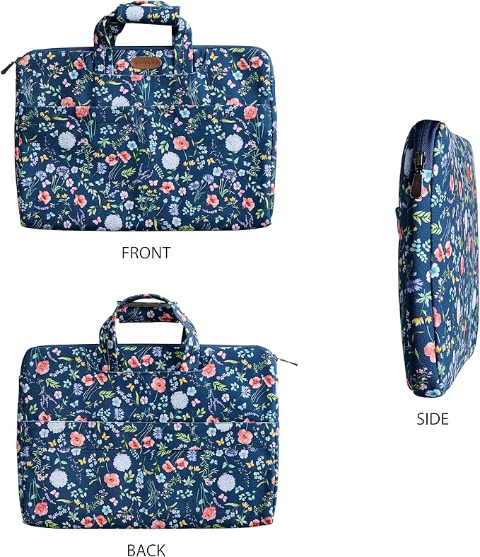 Maison d'Hermine Laptop Bag upto 13.5 inch Stain and water repellent Cotton canvas - Just Florals