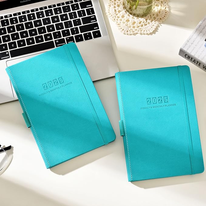 Artfan 2025 Planner - 2025 Planner Weekly and Monthly Planner, Jan. 2025 - Dec. 2025, Leather Planner 2025, 5.75" x 8.25" - Green