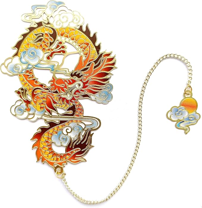 MOZART Chinese Dragon Chinese Style Brass Bookmark Classical Mythological Characters Mountain and Sea Sutra Series Creative Cultural Copper Bookmark Metal Bookmarks