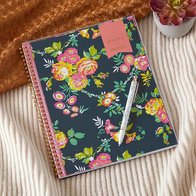 Blue Sky Day Designer for 2024-2025 Academic Year Weekly and Monthly Planner, 8.5" x 11", Flexible Cover, Wirebound, Peyton Navy (107924-A25)