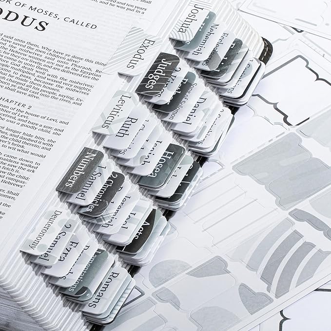 Mr. Pen- Bible Tabs, 75 Tabs, Gray Theme, Laminated Bible Tabs for Women and Men, Bible Tabs for Study Bible, Bible Index Tabs, Bible Book Tabs, Bible Labels Tabs, Mr Pen Bible Tabs