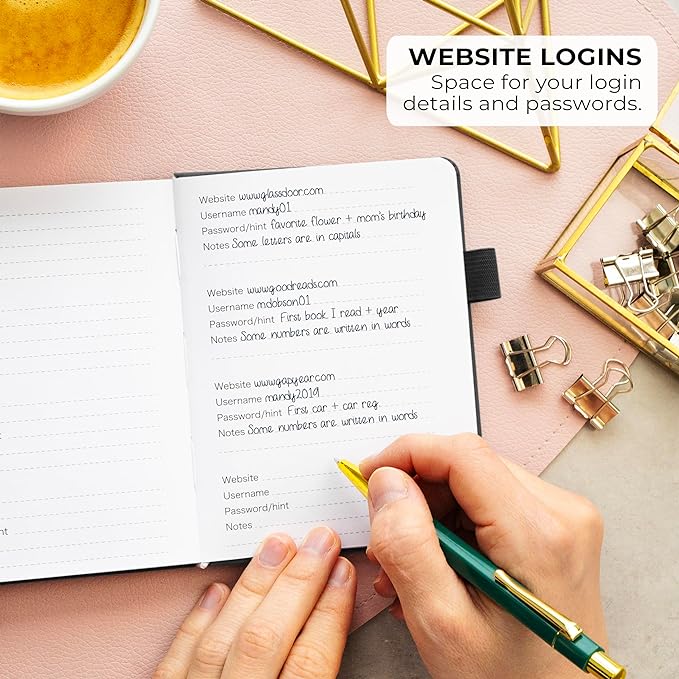 Clever Fox Address Book with alphabetic tabs - PU Leather Telephone and Address Book for Keeping Contacts Safe, Contact Organizer Journal, Small Size (4.0″ x 5.5″), Hardcover, Black