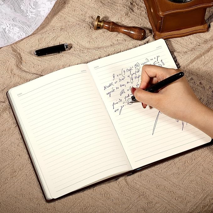 Leather Journal for Men Soft Cover 256 Pages Lined Journals for Writing A5 Lion Journaling Notebooks Vintage Inspirational Diary, 5.7" x 8.3", Black