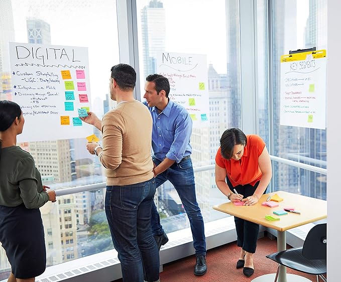 Post-it Super Sticky Easel Pad, 25 x 30 Inches, 30 Sheets/Pad, 6 Pads, Large White Premium Self Stick Flip Chart Paper, Super Sticking Power (559VAD6PK)