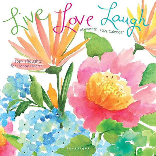 Graphique 2023 Live Love Laugh Wall Calendar | 12” x 12” | Thick Paper | Home & Office Organizer | Large Monthly Grid | 3 Languages & Marked Holidays | 4 Month Preview Page for 2024…