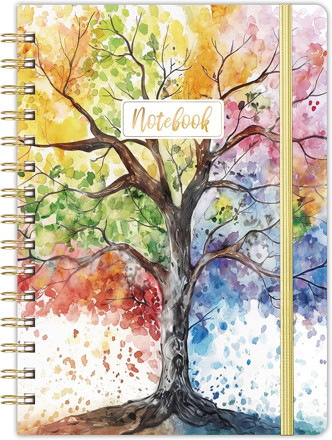 Frasukis Ruled Notebook/Journal - Lined Journal, 8.5" X 6.4", Ruled Spiral Notebook/Journal, Banded with Waterproof Hardcover, Exquisite Inner Pocket for School, Office & Home