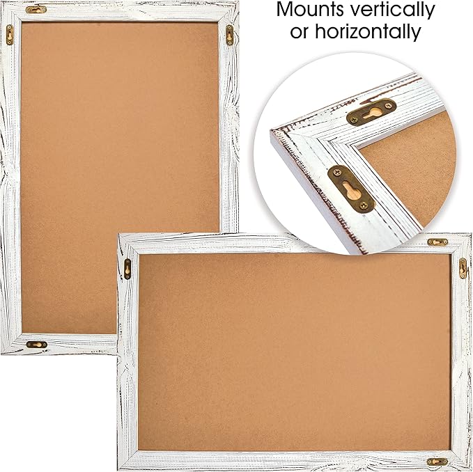 Better Office Products Magnetic Wall Chalkboard, X Large Size 20" x 30", Rustic Wood Frame, Chalkboard Sign, Vertical/Horizontal Wall Mount, Includes 4 Chalk Markers + Chalk and Eraser,(Whitewash)