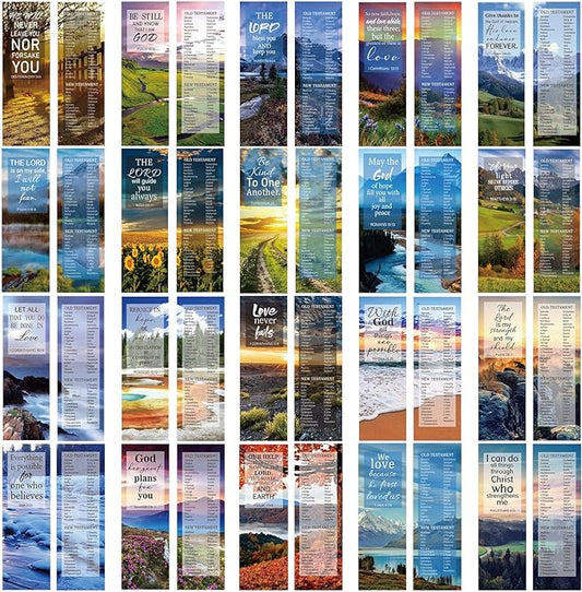 LiYiQ 100 Pcs Bible Verse Christian Bookmarks 6×2 inch Double-Sided Bookmarks for Christians Religious Bookmarks Cute Bookmarks for Reading Bookmarks for Students School Supplies