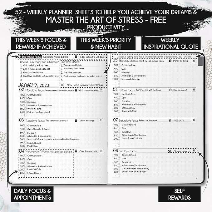 Harmony Goal Planner - A 12 Month Journey to Bring Harmony in Your Life, Increase Productivity, Passion, Success & Happiness - Life Planner, Habit-Tracker, Gratitude Journal & Organizer