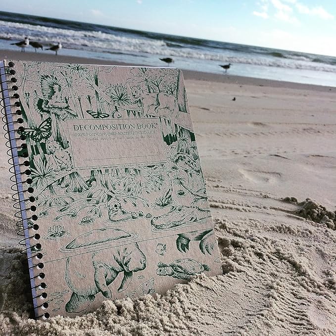Decomposition Everglades College Ruled Spiral Notebook - 9.75 x 7.5 Journal with 160 Lined Pages - 100% Recycled Paper - Notebooks for School Supplies, Home & Office - Made in USA