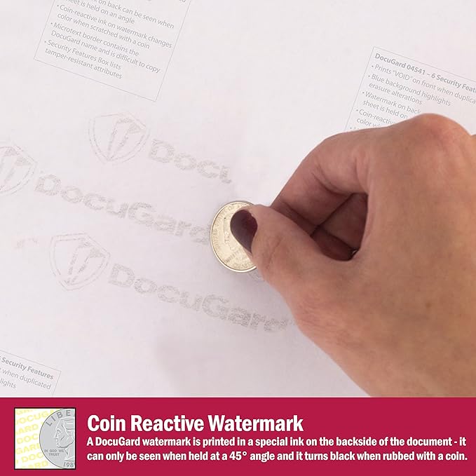 DocuGard Standard Medical Security Paper for Printing Prescriptions and Preventing Fraud, CMS Approved, 6 Security Features, Laser and Inkjet Safe, Blue, 8.5 x 11, 24 lb., 500 Sheets (04541)