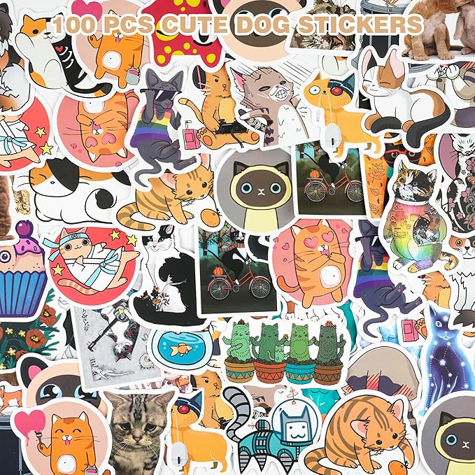 148 Pcs Cat Animal Party Favors Bulk Cat Mini Spiral Notepads Cat Pens Stickers Set for PET Birthday Party Classroom School Reward Gift Prizes Goodie Bags Stuffers