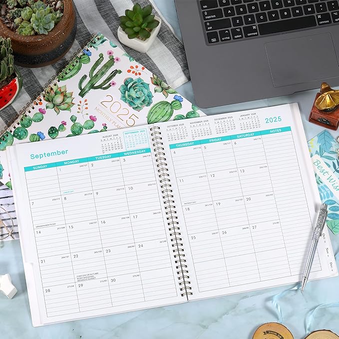 2025 Monthly Planner/Calendar - Monthly Planner 2025, 9" x 11", Jan. 2025 - Dec. 2025, 2025 Calendar Monthly Planner, 2025 Planner Monthly with Tabs, Note Pages, Holidays, Back Pocket