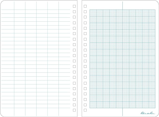 Rite In The Rain Weatherproof Side Spiral Notebook, 4.625" x 7", Yellow Cover, Metric Field Pattern (No. 363)