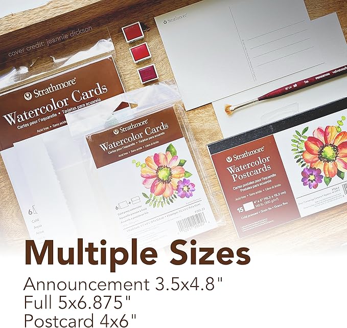 Strathmore Watercolor Postcard Pad, 4x6 inches, 15 Pack - Custom Greeting Cards for Weddings, Events, Birthdays