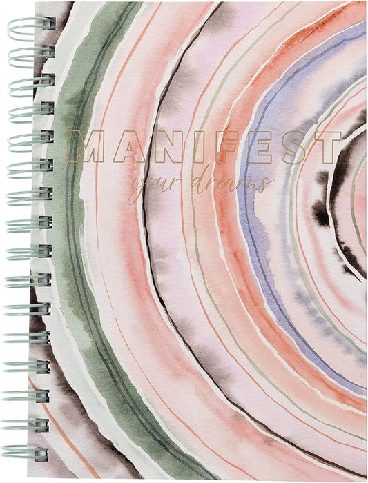 Graphique Hardbound Spiral Journal | Manifest Design | Premium Paper | Notebook | Diary | Lists | Record Month and Date | Great Gift | 160 Ruled Pages | 6.25” x 8.25”