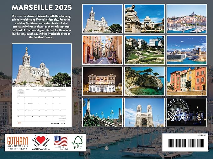 Marseille France Calendar 2025 Monthly Wall