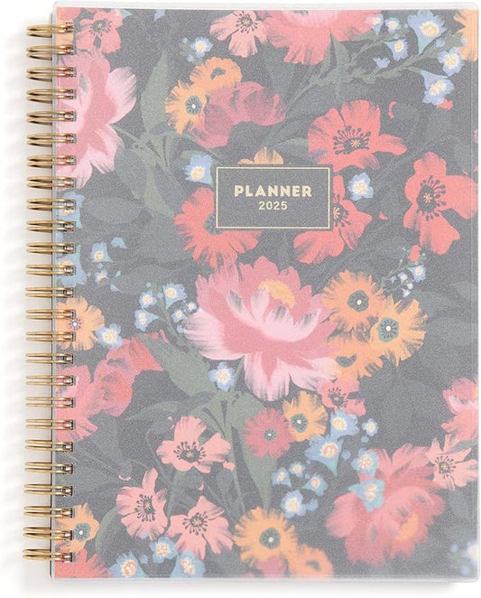 Blue Sky 2025 Weekly and Monthly Planner Calendar, January 2025 - December 2025, 5.875” x 8.625”, Wirebound, Flexible Frosted Cover, Laminated Tabs, Storage Pocket, Monroe Dark (Monroe Dark- 2025, 5.875" x 8.625")