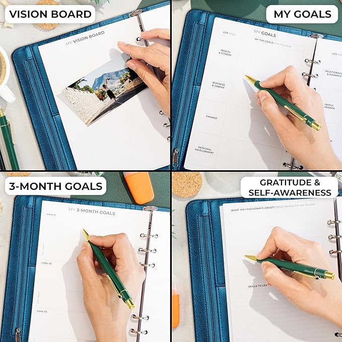 Clever Fox Weekly Planner Binder – Goal Setting Planner for Time Management & Weekly Tasks – Work & Life Organizer with to Do List & Habit Tracker – Undated, 7″ x 9″ Hardcover (Mystic Blue)