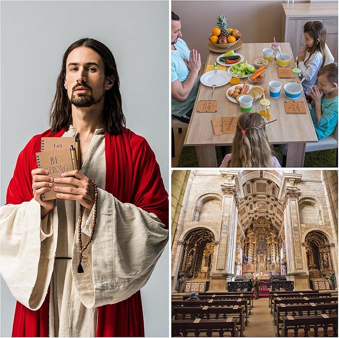 INSADA 60 Sets of Christian Spiral Notebooks Bulk Prayer Journals with Pens Small Notepad (5.43”x4.33”) - Easter Gifts for Church Members, Bible Study Groups & Church Families