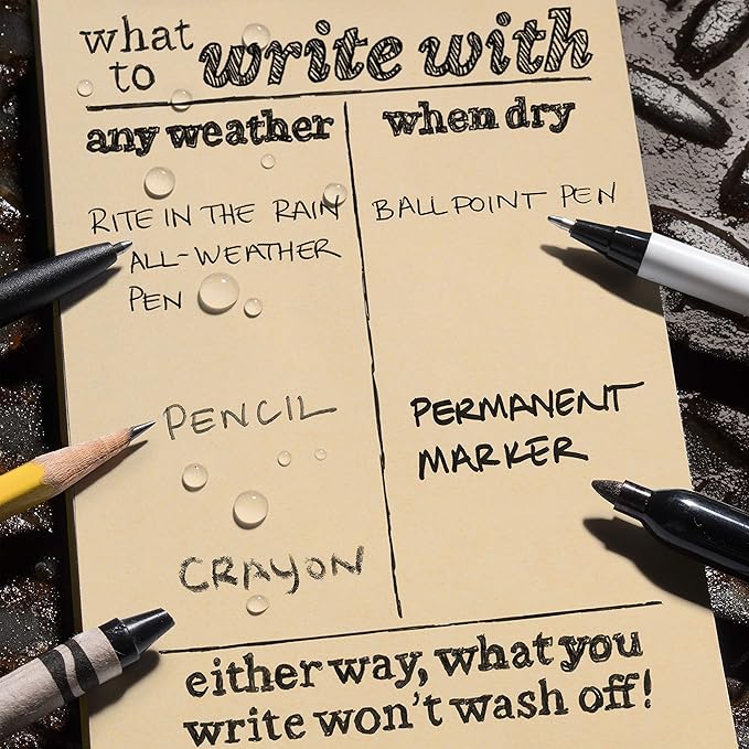 Rite in the Rain Weatherproof Complete Field Planner Kit, 8.5" x 11" Tan Sheets, Black Cover (No. 9255B-MX)