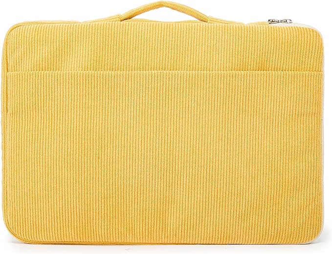 Kinmac Corduroy 360° Protective Water Resistant Laptop Case Bag Sleeve Compatible with LG Gram 16 inch and 15.6 inch-16 inch Laptop (Yellow)