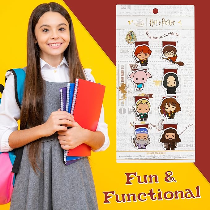 Harry Potter Magnetic Bookmarks Page Clip School University for Kids Teens Women Stocking Stuffers Gifts for Readers Xmas Gifts (Multi 8 Pack)