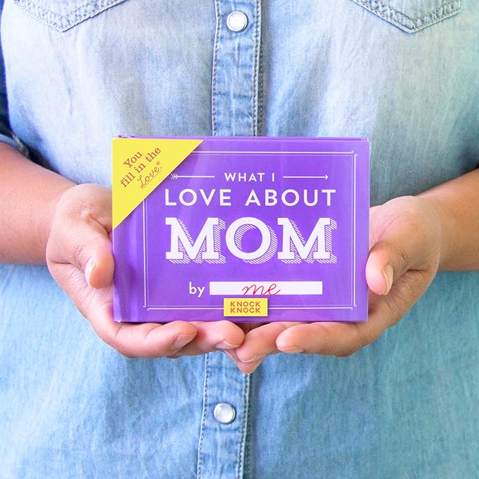 Knock Knock What I Love about Mom Fill in the Love Book Fill-in-the-Blank Gift Journal, 4.5 x 3.25-inches