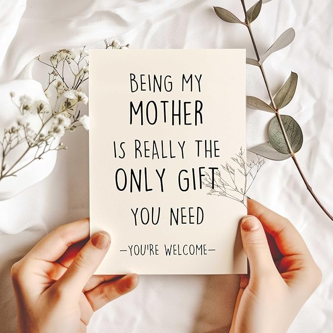 Funny Birthday Card for Mom Grandma, Sweet Mother Birthday Card Gift from Son Daughter, Happy Mom Birthday Card Gift, Birthday Day Gift Idea for Mom Her Women, Funny Mother's Day Card