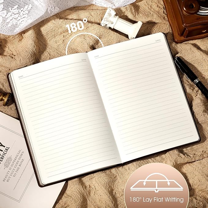 Leather Journal for Men Soft Cover 256 Pages Lined Journals for Writing A5 Lion Journaling Notebooks Vintage Inspirational Diary, 5.7" x 8.3", Green