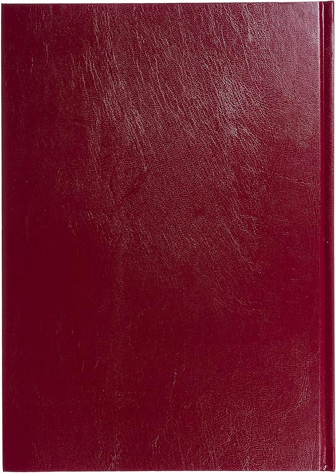 Collins Essential 2025 Business Diary - A5 Day to a Page Planner with Faux Leather Hardback Cover - Maroon - ESSA51.78-25