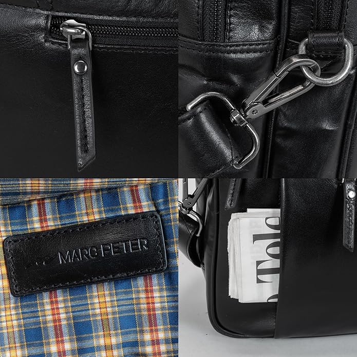 Marc Peter Laptop Bag Los Angeles I Leather Shoulder bag for 15.6 inch Laptop I Briefcase for men and women