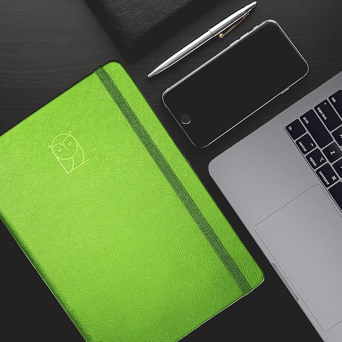 Pro - Goal Setting Planner to Increase Productivity and Achieve Personal and Business Goals. 12 Month Undated Daily, Weekly and Monthly Journal Organizer with Calendar (Lime Green)