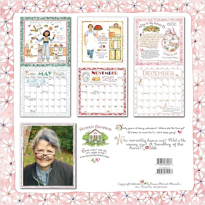 TF PUBLISHING 2025 Susan Branch Wall Calendar - Large Grids for Appointments and Scheduling - Vertical Monthly Wall Calendar 2025 - Home and Office Organization - Premium Matte Paper - 12"x12”