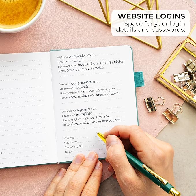 Clever Fox Address Book with alphabetic tabs - PU Leather Telephone and Address Book for Keeping Contacts Safe, Contact Organizer Journal, Small Size (4.0″ x 5.5″), Hardcover, Aquamarine