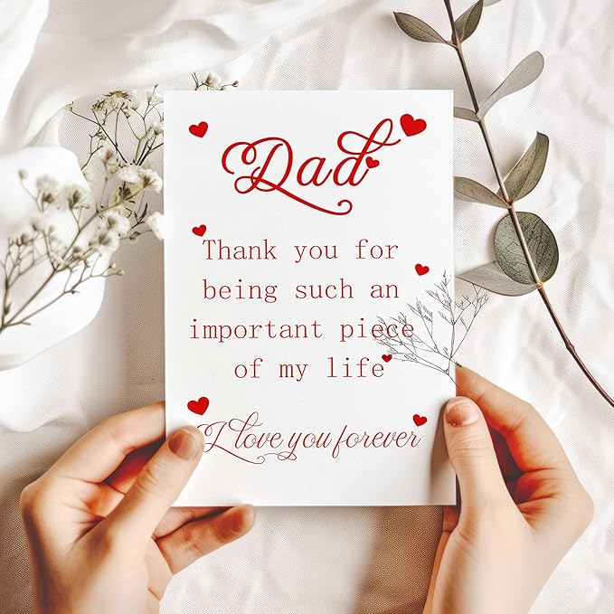 Funny Dad Birthday Card from Daughter Son, Sweet Birthday Gifts Cards for Father, Unique Thank You for Dad Card, Best Father Birthday Gifts Ideas