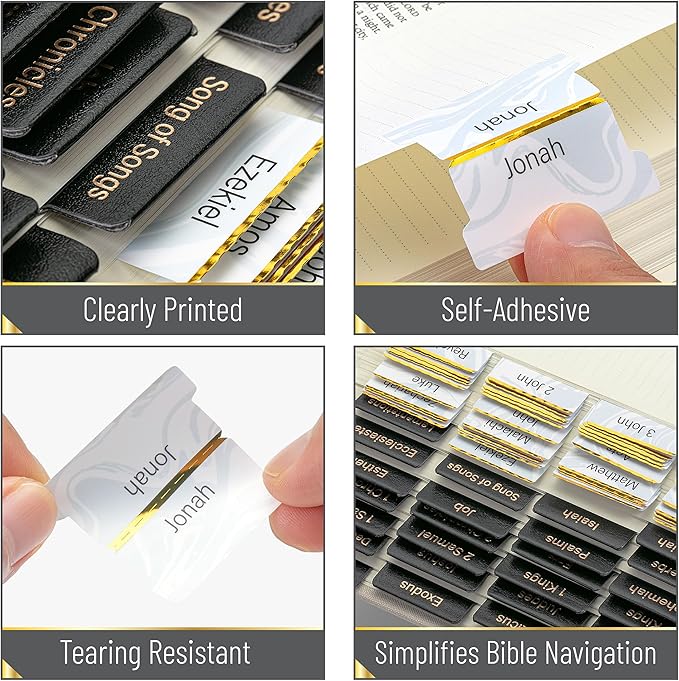 Mr. Pen- Leather Bible Tabs, 160 Tabs, Laminated Bible Tabs for Women and Men, Bible Tabs for Study Bible, Bible Index Tabs, Bible Book Tabs, Bible Labels Tabs, Mr Pen Bible Tabs