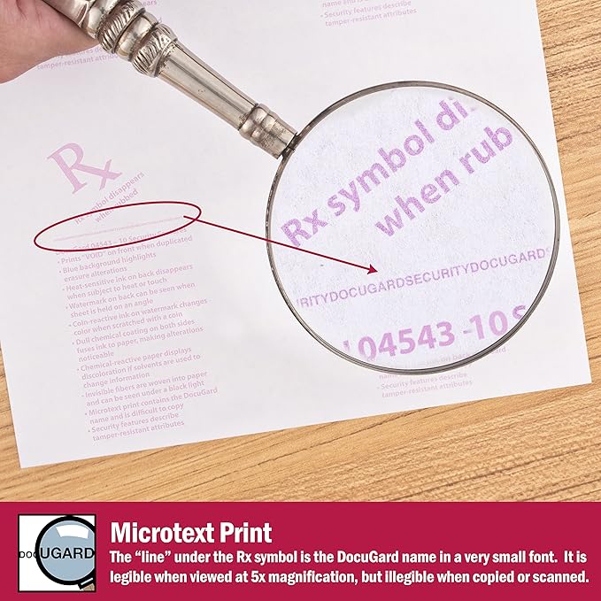 DocuGard Premier Medical Security Paper for Printing Prescriptions and Preventing Fraud, CMS Approved, 10 Security Features, Laser and Inkjet Safe, Blue, 8.5 x 11, 24 lb., 2500 Sheets (04543C)