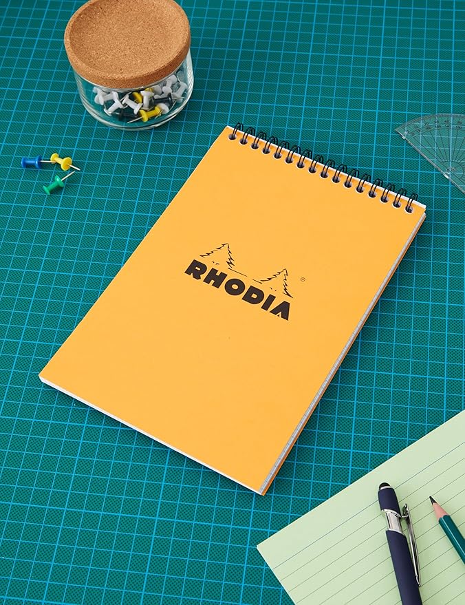 Rhodia Wirebound Notepad, A5, Square ruling - Orange