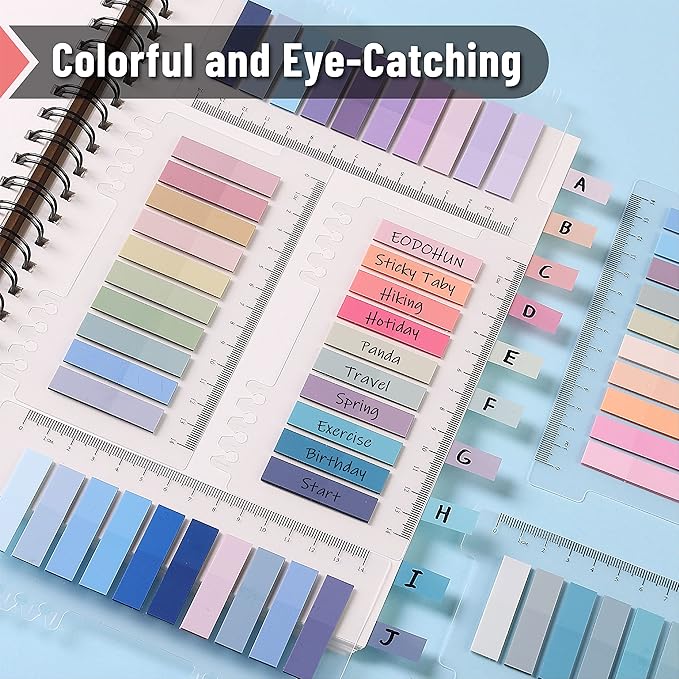 Mr. Pen- Colorful Sticky Tabs, 1600 Pcs, Transparent Page Markers, Annotating Book Tabs