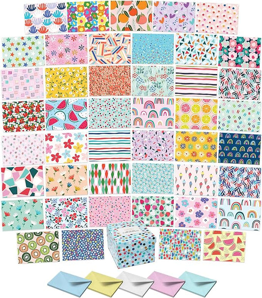 S&O Blank Cards for All Occasions in One Box Set - Blank Notecards for Handwritten Messages - All Occasion Notes Assortment Box with covers - 100 Vibrant Notecards and Envelopes Pack