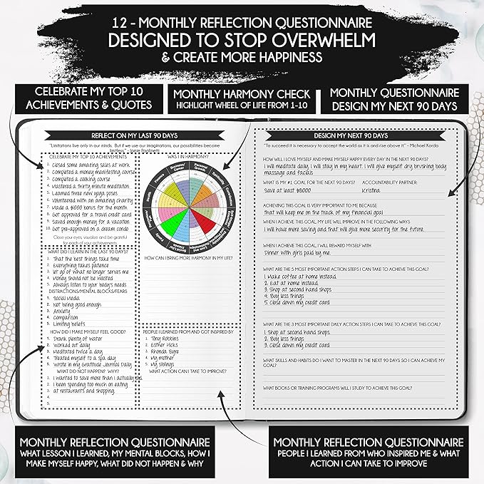 Harmony Goal Planner - A 12 Month Journey to Bring Harmony in Your Life, Increase Productivity, Passion, Success & Happiness - Life Planner, Habit-Tracker, Gratitude Journal & Organizer