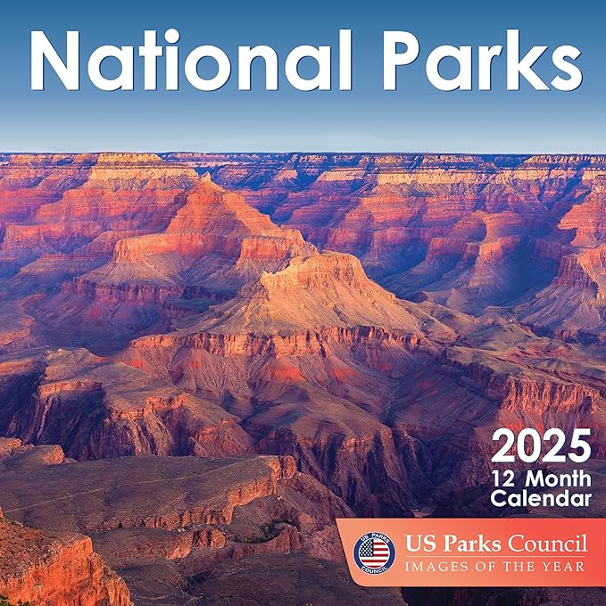 EcoEarth - Biodegradable 11x17 Inch (Open) 12-Month Vertical Hanging Wall Calendar - 2025 Monthly Calendar - National Parks