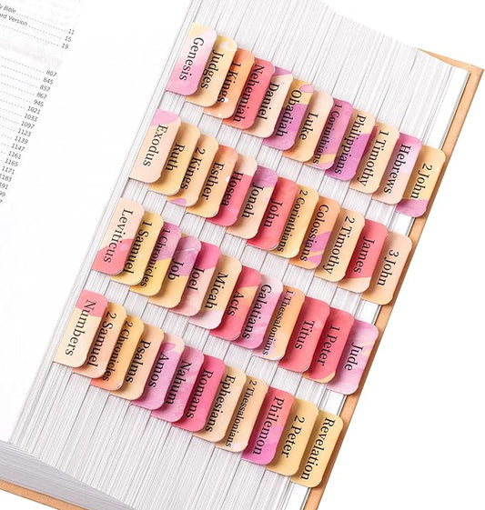 Mr. Pen- Bible Tabs, 75 Tabs, Spring Pink, Laminated Bible Tabs for Women and Men, Bible Tabs for Study Bible, Bible Index Tabs, Bible Book Tabs, Bible Labels Tabs, Mr Pen Bible Tabs