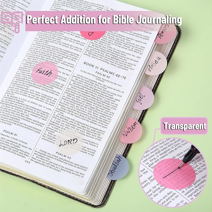 Mr. Pen- Transparent Sticky Note Set, 560Sheets, Colorful, Round Transparent Sticky Notes Set, Bible Sticky Notes Clear Sticky Notes Transparent, Bible Notes, Transparent Sticky Notes for Bible Study