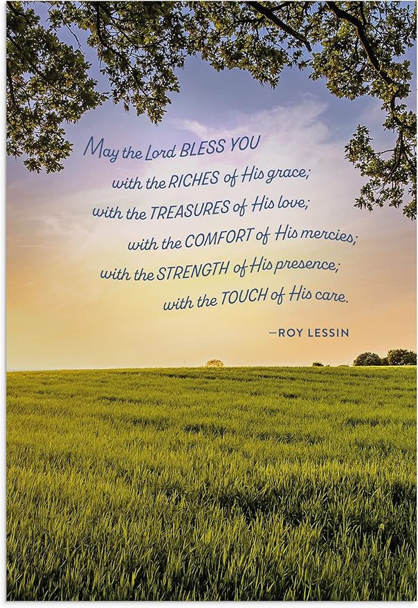 DaySpring - Roy Lessin - May the Lord Bless You - 4 Landscape Design Assortment with Scripture - King James Version - 12 Get Well Boxed Cards & Envelopes (U1206)