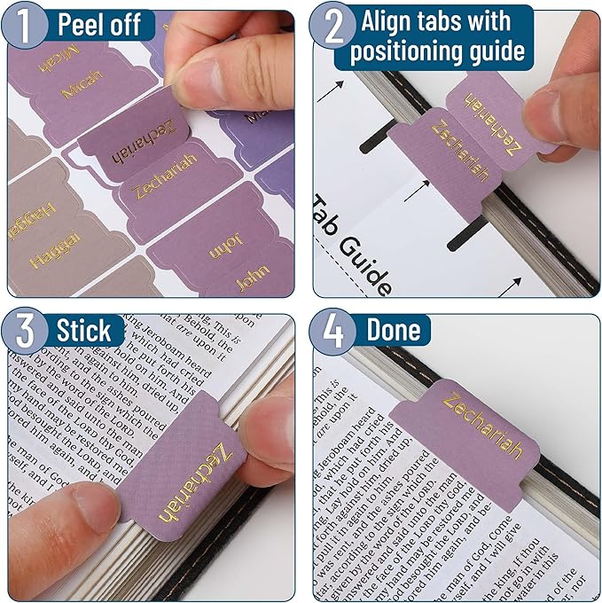 Mr. Pen- Bible Tabs, 75 Tabs, Lavender Fields, Gold Foil Lettering, Laminated Bible Tabs for Women and Men, Bible Tabs for Study Bible Index Tabs, Bible Book Tabs, Bible Labels Tabs