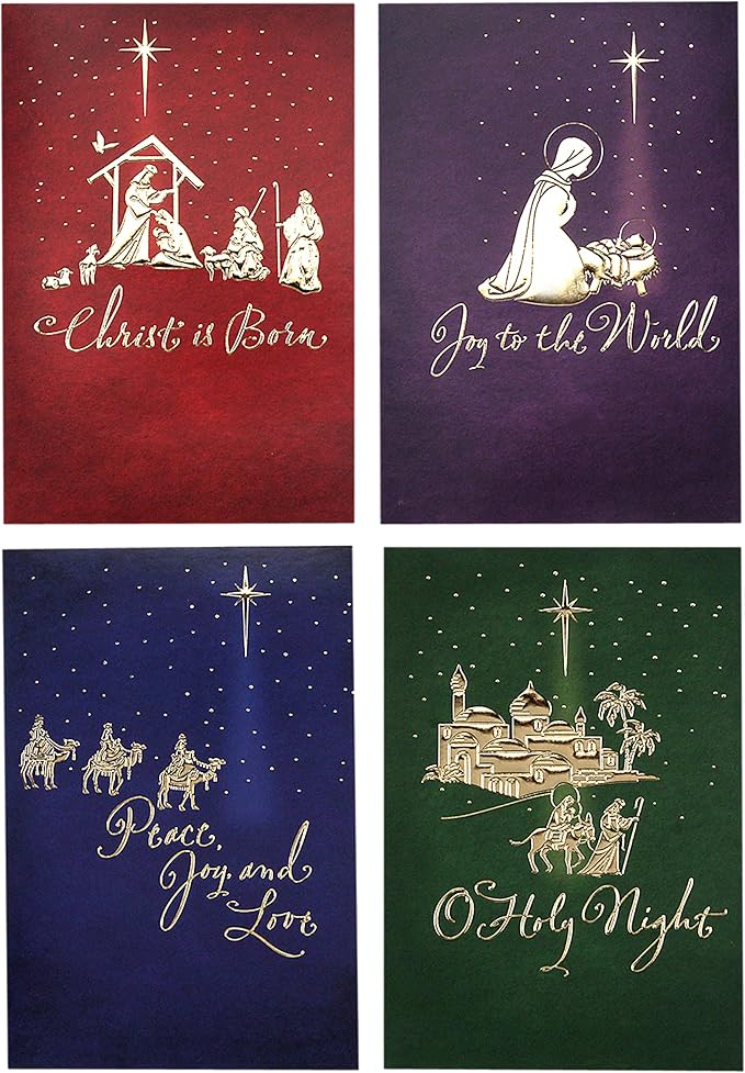 Hallmark Image Arts Religious Boxed Christmas Cards Assortment (4 Designs, 24 Christmas Cards with Envelopes)