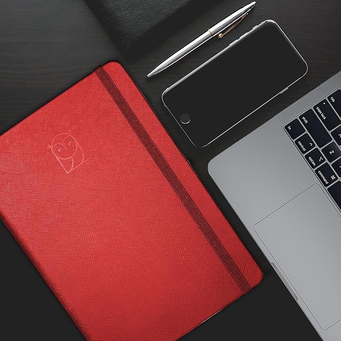 Pro - Goal Setting Planner to Increase Productivity and Achieve Personal and Business Goals. 12 Month Undated Daily, Weekly and Monthly Journal Organizer with Calendar (Red)