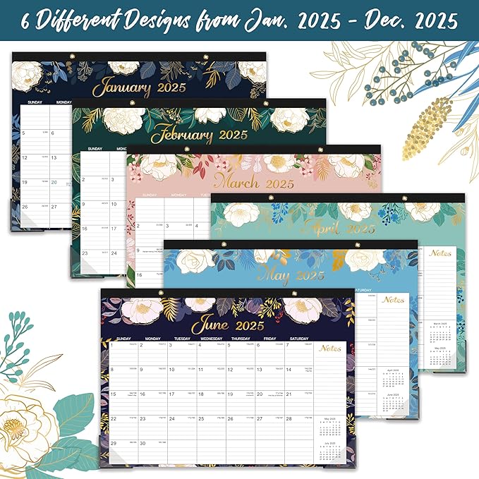 2025 Desk Calendar - Jan. 2025 - Dec. 2025, 12 Months Large Monthly Desk Calendar 2025, 17" x 12", Desk Pad, Large Ruled Blocks, To-do List & Notes, Best Desk/Wall Calendar for Planning or Organizing